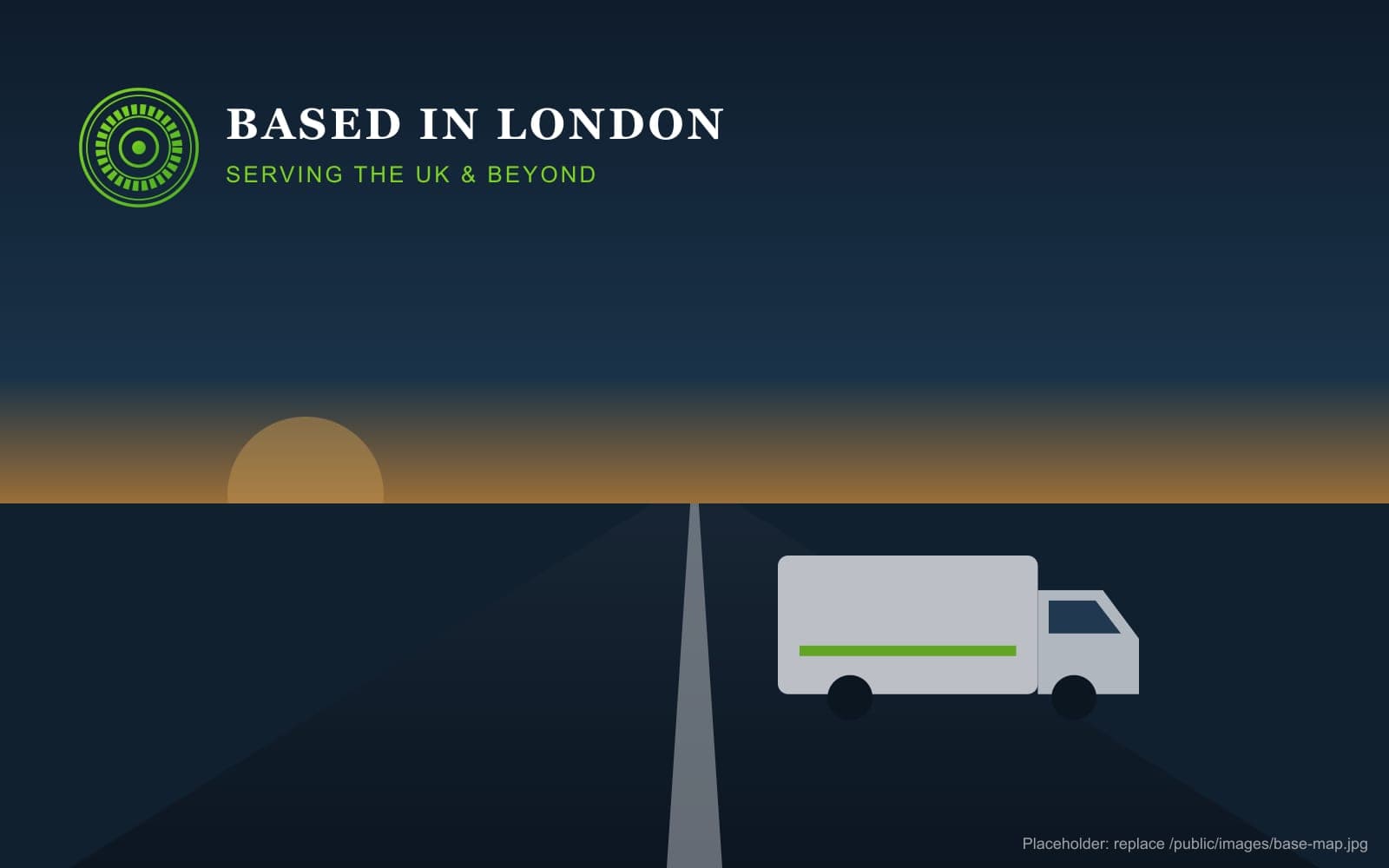 Map showing our base in London